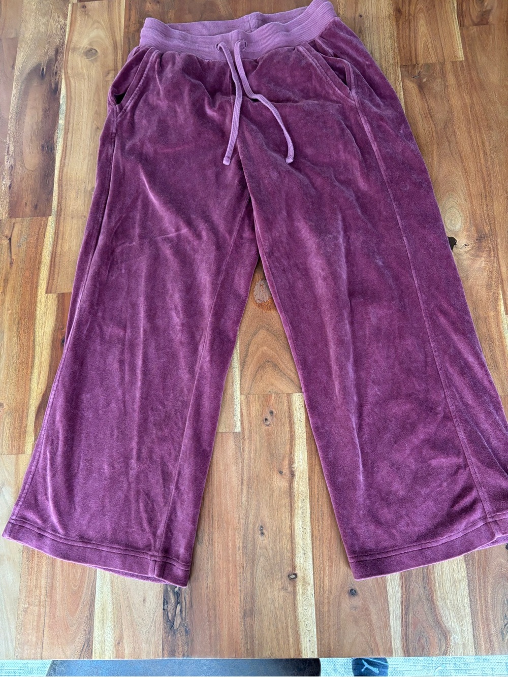 Pact Velour Wide Leg Lounge Pants Mauve - Medium